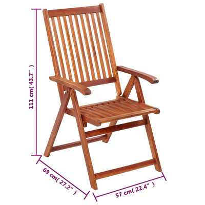 Folding Garden Chairs 6 pcs Solid Wood Acacia