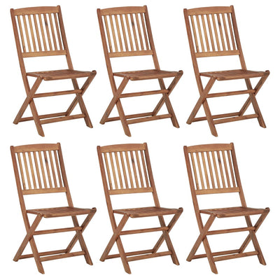 Folding Garden Chairs 6 pcs Solid Wood Acacia