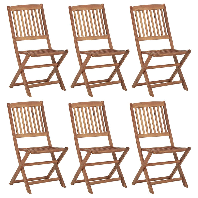 Folding Garden Chairs 6 pcs Solid Wood Acacia