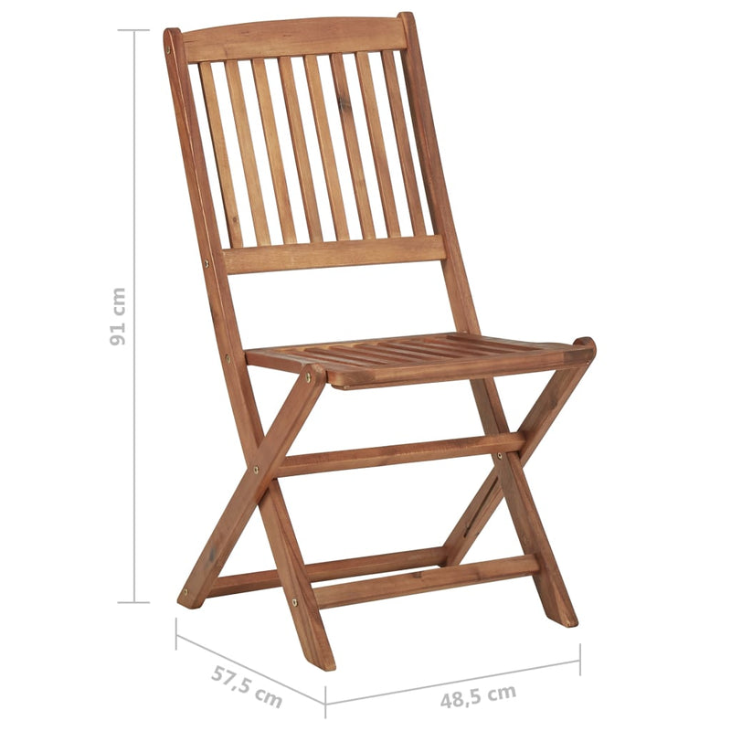 Folding Garden Chairs 6 pcs Solid Wood Acacia