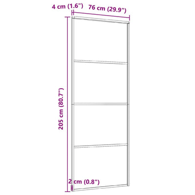 Sliding Door Aluminium and ESG Glass 76x205 cm Black