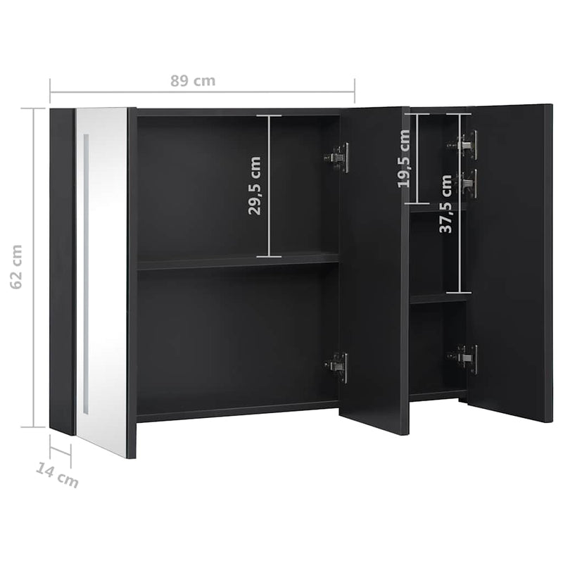 LED Bathroom Mirror Cabinet 89x14x62 cm