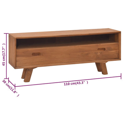 TV Cabinet 110x30x45 cm Solid Teak Wood