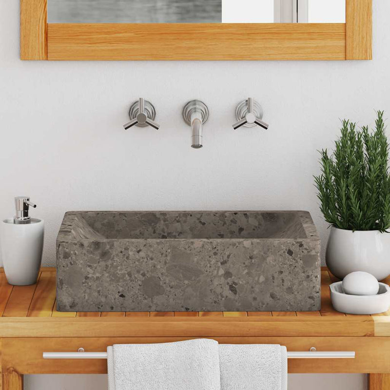 Sink 45x30x12 cm Marble High Gloss Grey