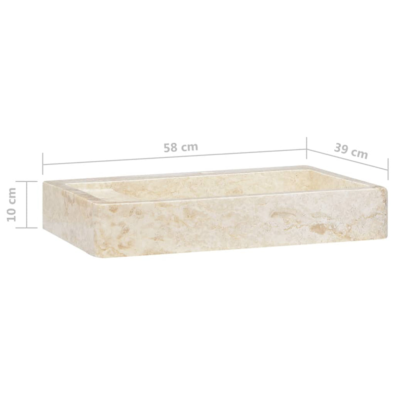 Sink Cream 58x39x10 cm Marble