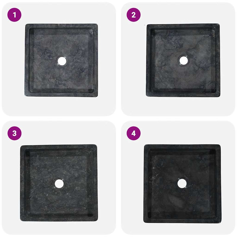 Sink Black 40x40x10 cm Marble