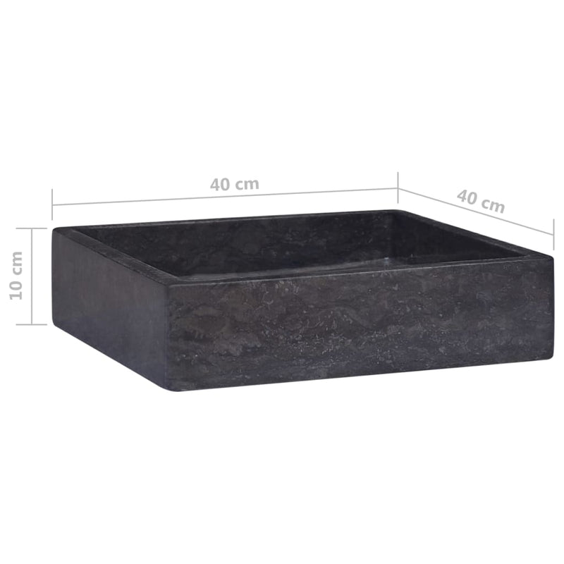 Sink Black 40x40x10 cm Marble