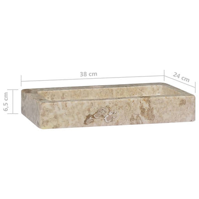 Wall-mounted Sink Cream 38x24x6.5 cm Marble