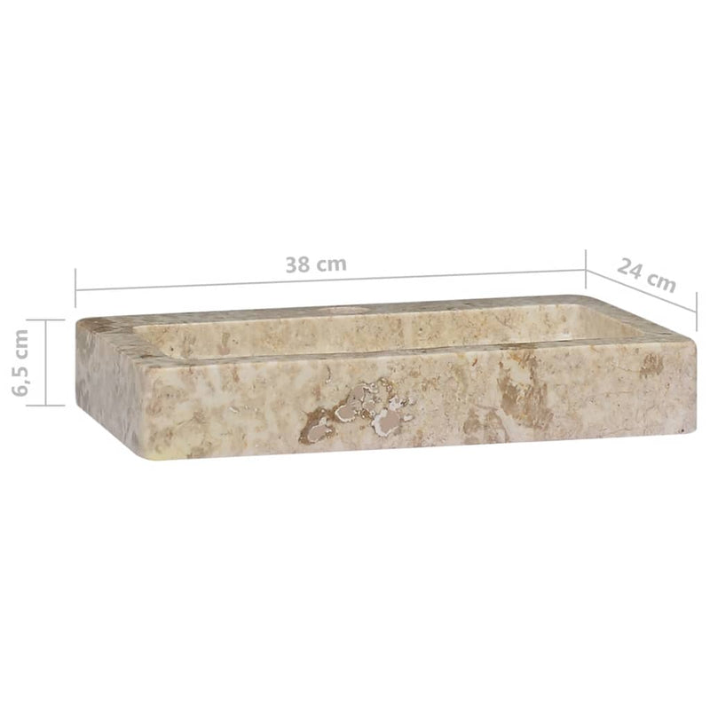 Wall-mounted Sink Cream 38x24x6.5 cm Marble