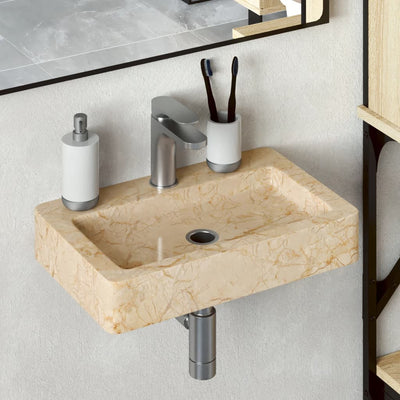 Wall-mounted Sink Cream 38x24x6.5 cm Marble