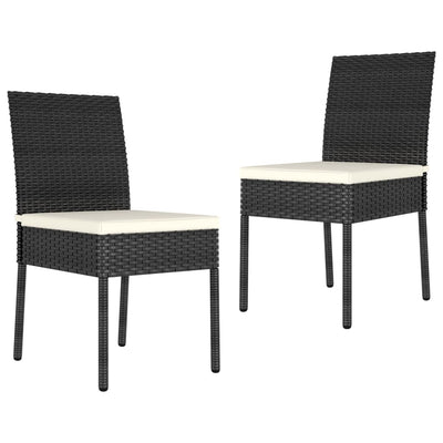 3 Piece Garden Dining Set Poly Rattan Black