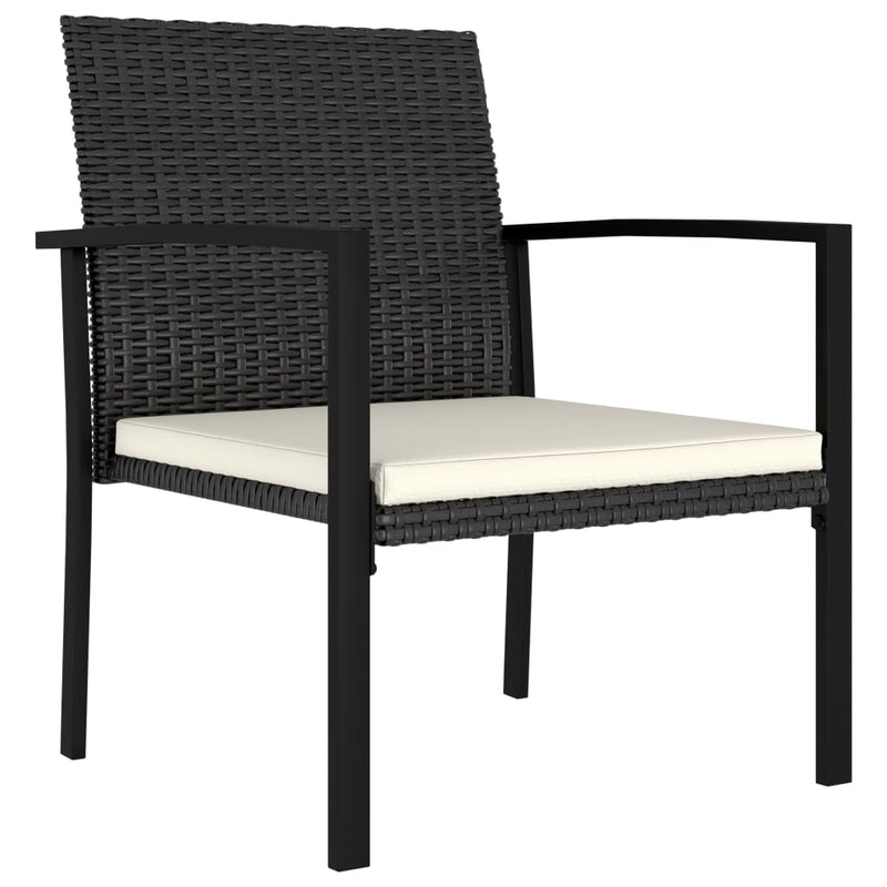 5 Piece Garden Dining Set Poly Rattan Black