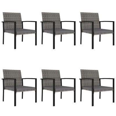 7 Piece Garden Dining Set Poly Rattan Grey