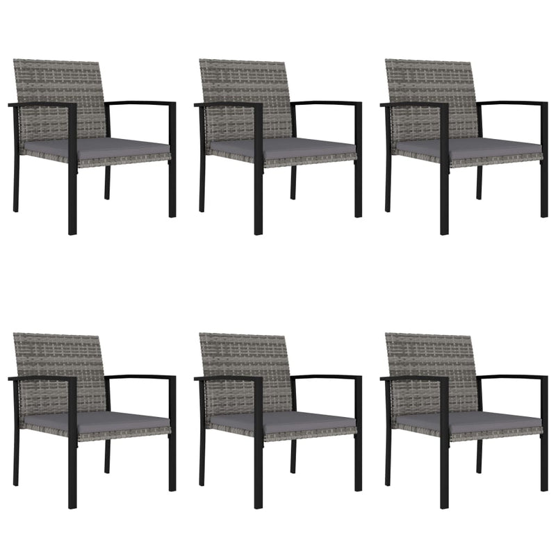 7 Piece Garden Dining Set Poly Rattan Grey