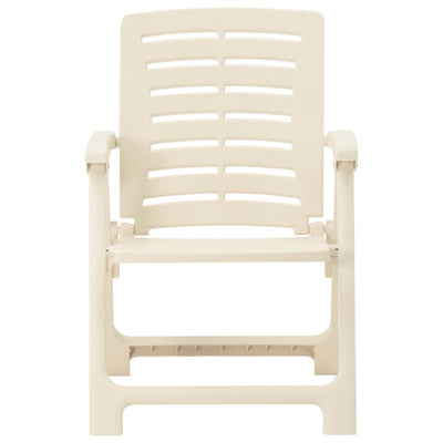 Garden Chairs 2 pcs Plastic White