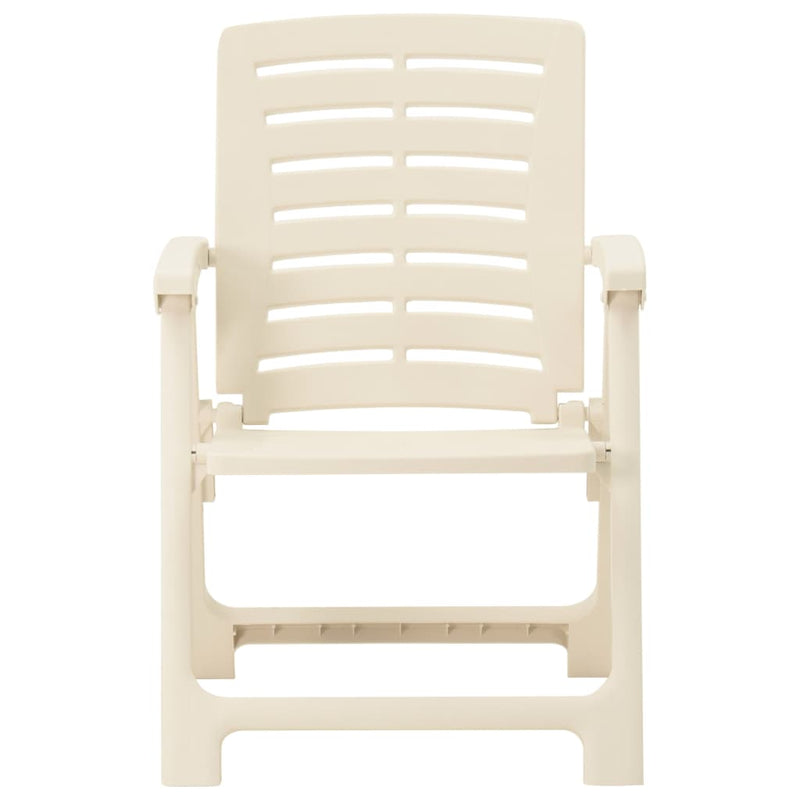 Garden Chairs 2 pcs Plastic White