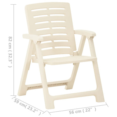 Garden Chairs 2 pcs Plastic White