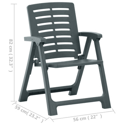 Garden Chairs 2 pcs Plastic Green