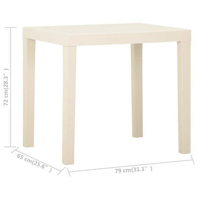 Garden Table White 79x65x72 cm Plastic