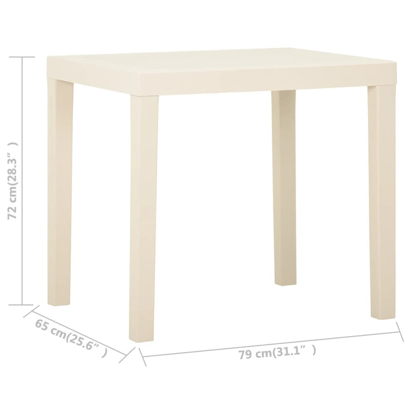 Garden Table White 79x65x72 cm Plastic