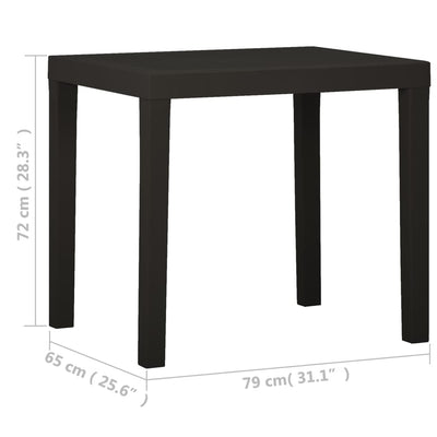 Garden Table Anthracite 79x65x72 cm Plastic