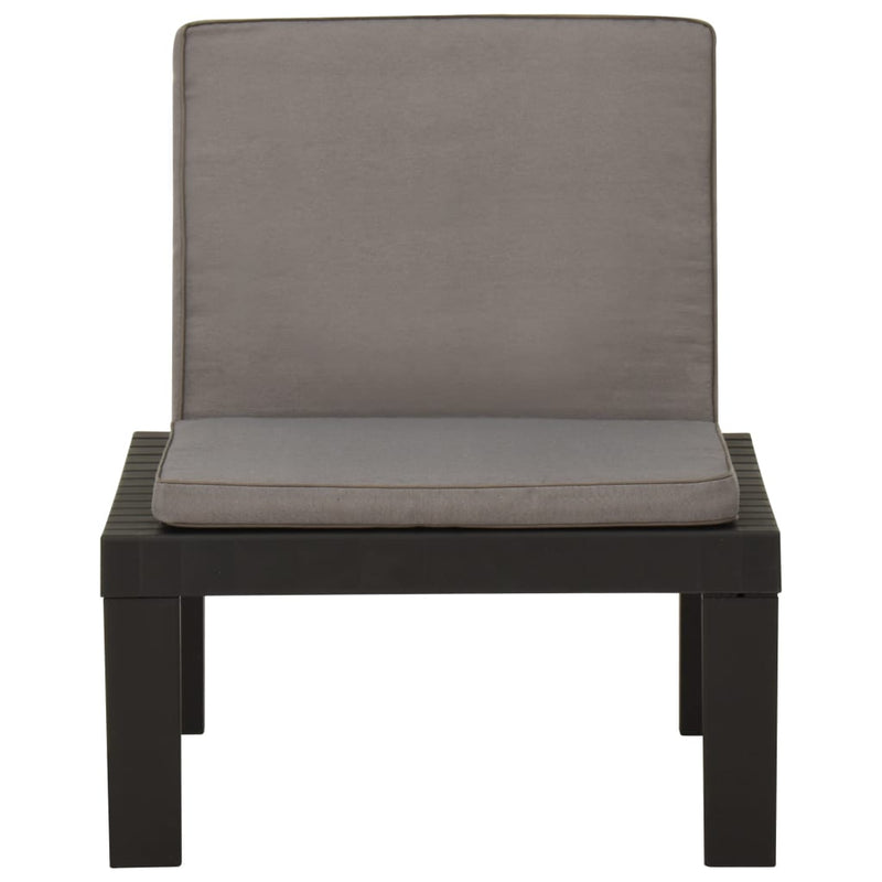 Garden Lounge Chair with Cushion Plastic Grey