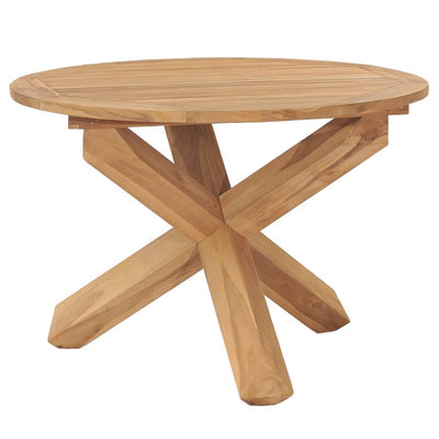 Garden Dining Table Ø110x75 cm Solid Wood Teak