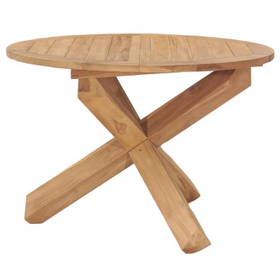 Garden Dining Table Ø110x75 cm Solid Wood Teak