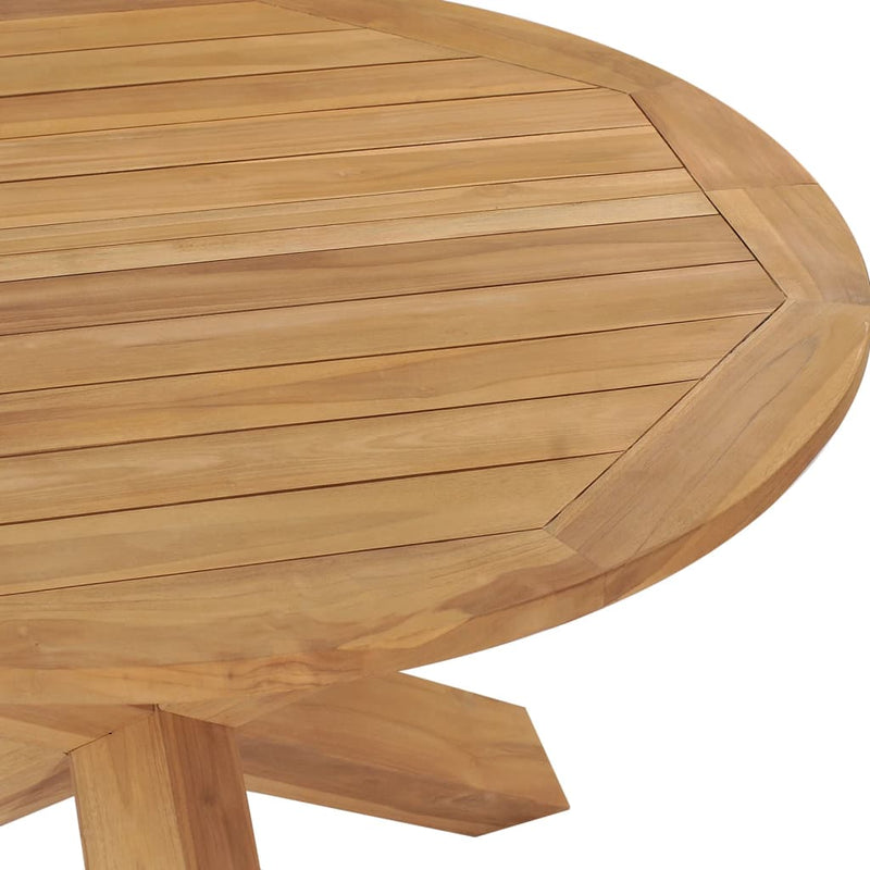 Garden Dining Table Ø110x75 cm Solid Wood Teak