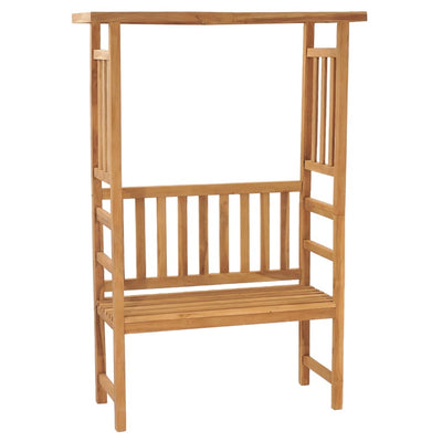 Garden Bench with Pergola 115 cm Solid Wood Teak