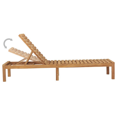 Sun Lounger Solid Wood Teak