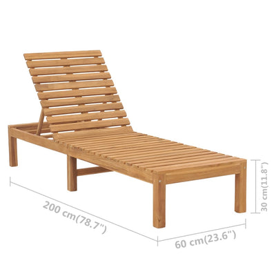 Sun Lounger Solid Wood Teak