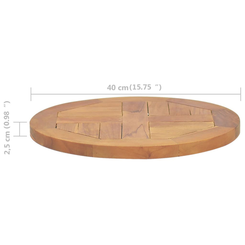 Table Top Solid Teak Wood Round 2.5 cm 40 cm