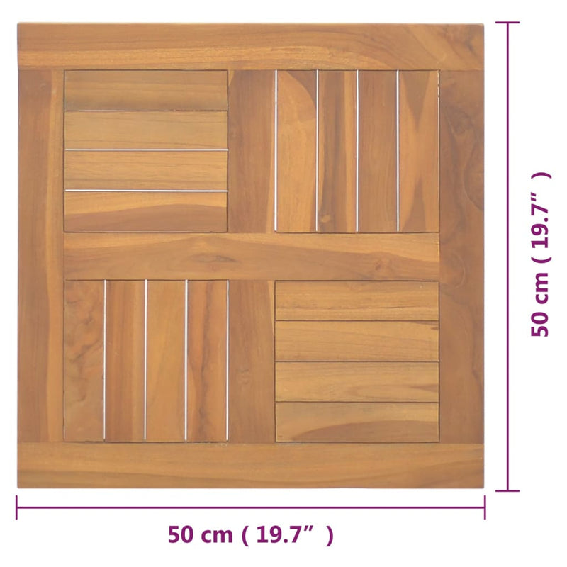 Square Table Top 50x50x2.5 cm Solid Wood Teak