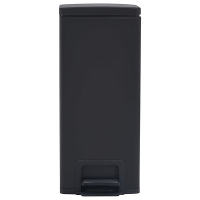 Dustbin with Pedal Anti-fingerprint 30L Black Stainless Steel