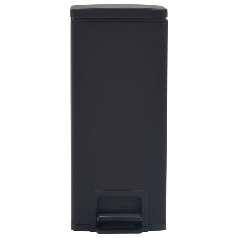 Dustbin with Pedal Anti-fingerprint 30L Black Stainless Steel