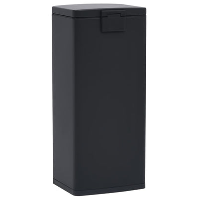 Dustbin with Pedal Anti-fingerprint 30L Black Stainless Steel