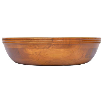 Basin Solid Teak Wood Φ40x10 cm