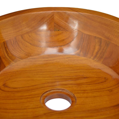 Basin Solid Teak Wood Φ40x10 cm