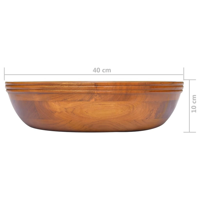 Basin Solid Teak Wood Φ40x10 cm