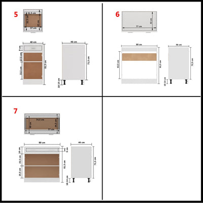 7 Piece Kitchen Cabinet Set White Engineered Wood