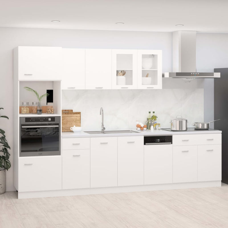 7 Piece Kitchen Cabinet Set White Engineered Wood