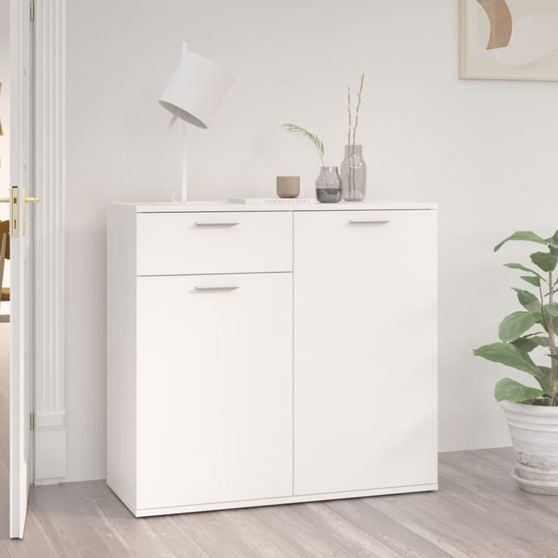 Sideboard White 80x36x75 cm Engineered Wood