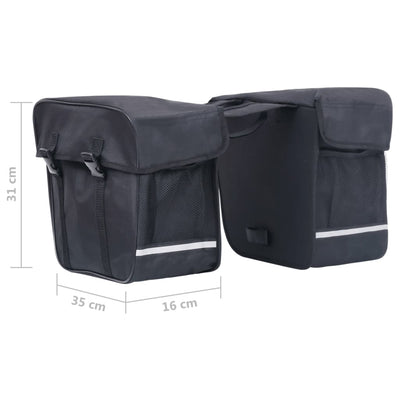 Double Bicycle Bag for Pannier Rack Waterproof 35 L Black