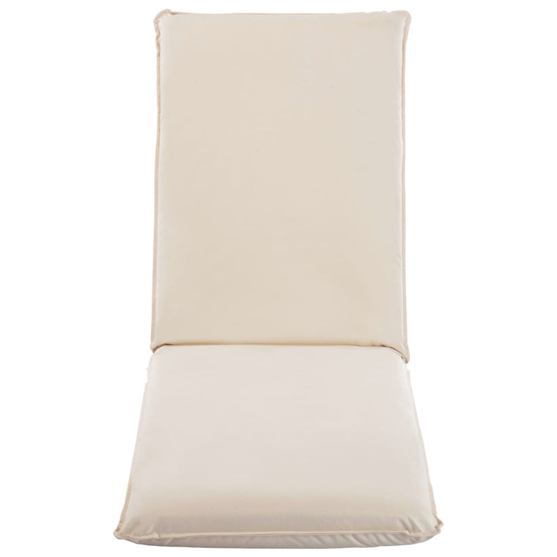 Foldable Sunlounger Oxford Fabric Cream White