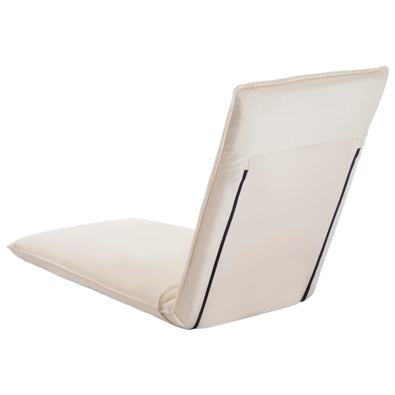 Foldable Sunlounger Oxford Fabric Cream White