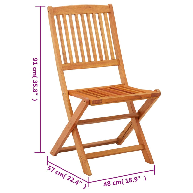 Folding Garden Chairs 4 pcs Solid Eucalyptus Wood