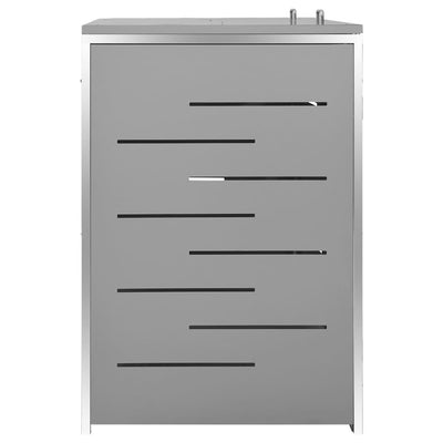 Double Wheelie Bin Shed 138x77.5x112.5 cm Stainless Steel