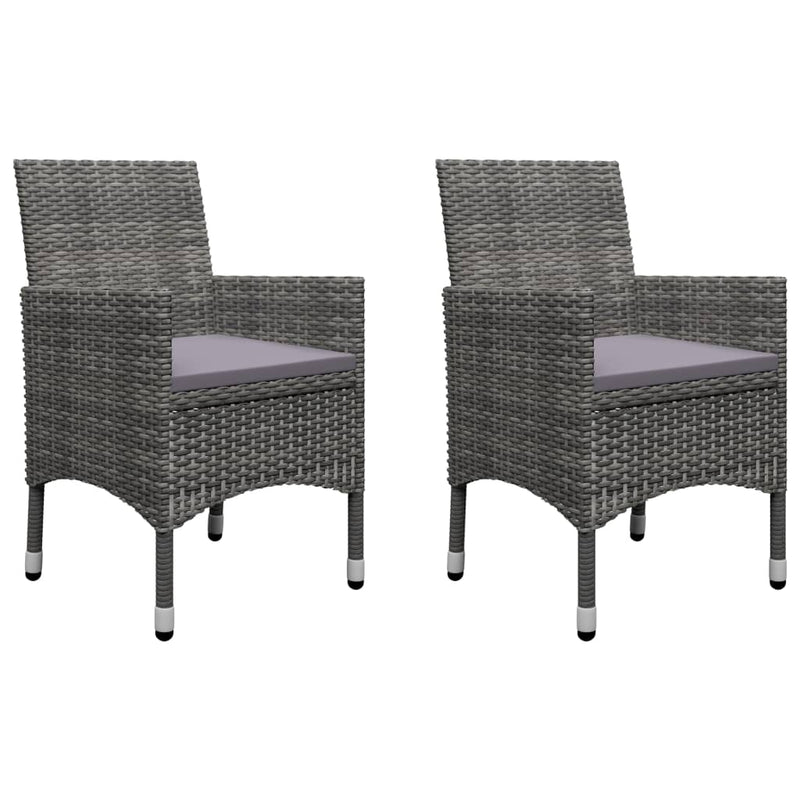 3 Piece Garden Dining Set Grey