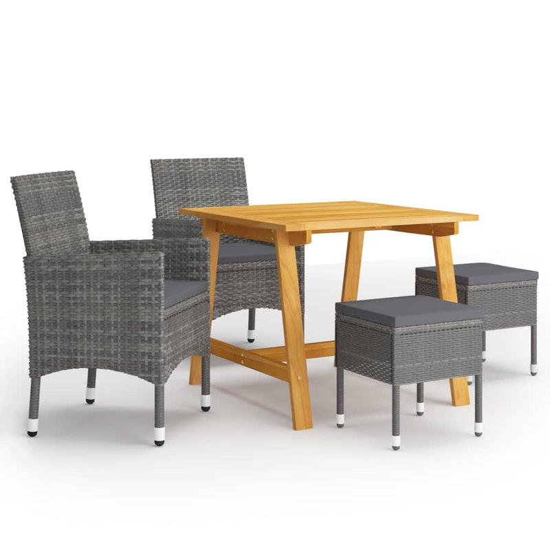 5 Piece Garden Dining Set Grey